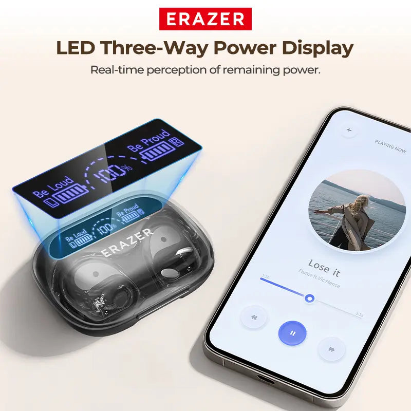 ERAZER XP18 Powerbank Earbuds,Can Charge Phones,Wireless Bluetooth Headphones, Bluetooth 6.0, OWS Earphones , Sports Headphones, High Sound Quality Headphone, Daily Waterproof Wear Comfortable for Daily Calls Compatible with Android/IOS image 7