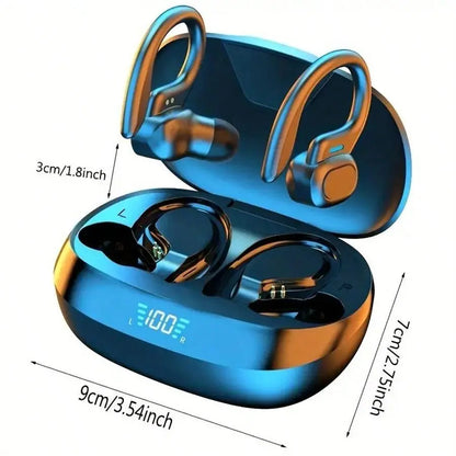 SP16 True Wireless Noise Cancelling Earbuds with Digital Display Charging Case - Hi-Fi Stereo Water Resistant Earphones for Sports and Gaming