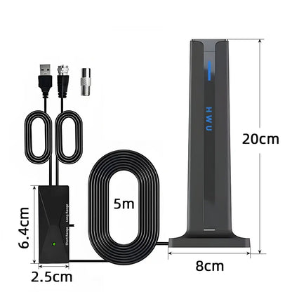 TV Antenna Indoor/Outdoor Long-Range HD Signal Amplifier - Upgraded Stable Signal Reception for Urban, Rural and RV Use