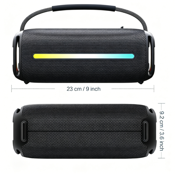 X5 Portable Wireless Speaker - Rechargeable 3000mAh Water Resistant Speaker with FM Mode and Stereo Sound for Home, Travel and Camping
