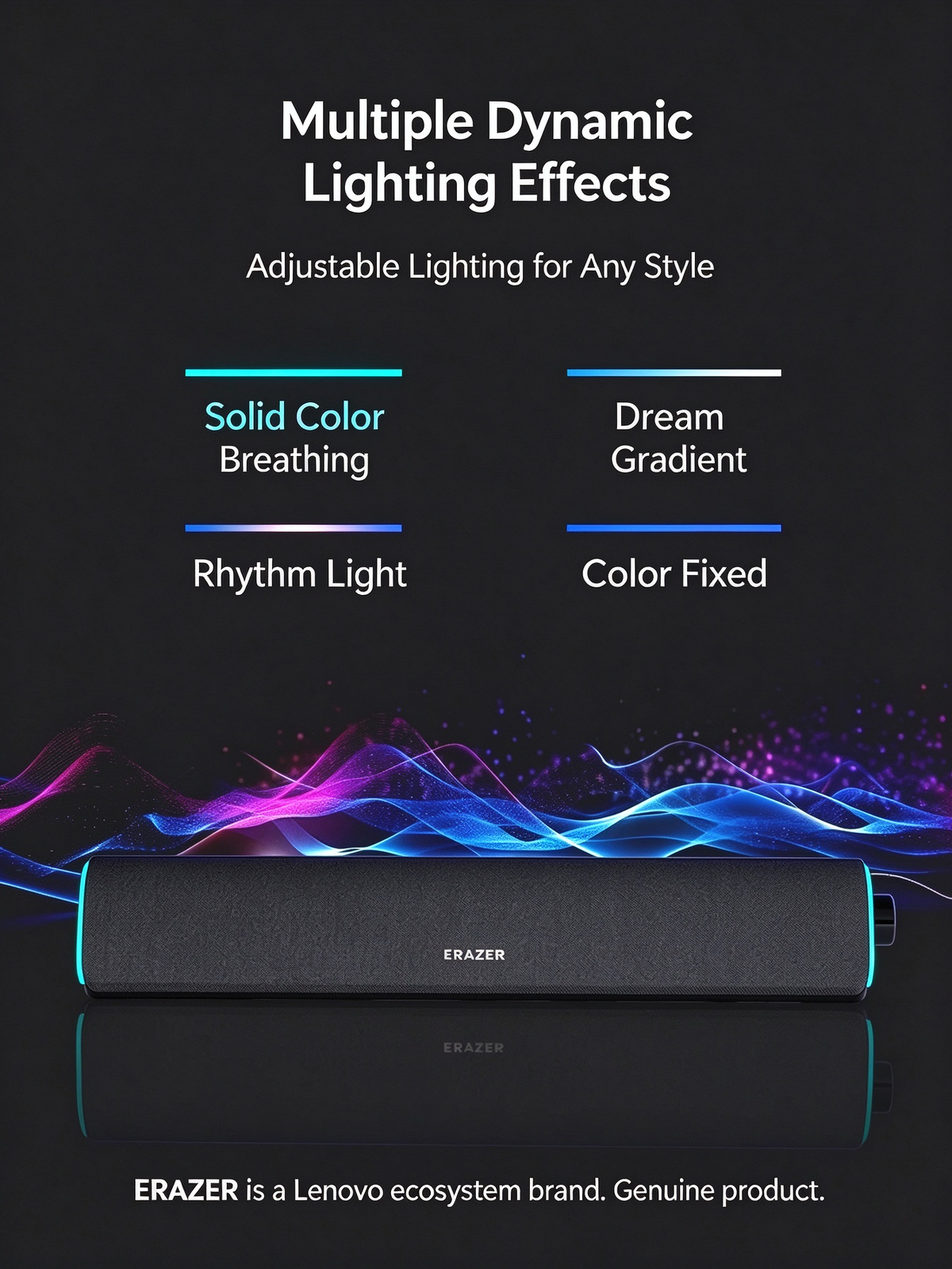 ERAZER Wired & Bluetooth Speaker - Excellent Sound Quality Desktop Long Strip Soundbar for Computer, TV, Phone & Home Audio