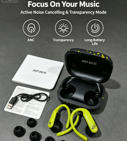 New Collaboration Power Pro2 Ear-Hook Wireless Sports Bluetooth Earphones with Pop-Up Display and Mic