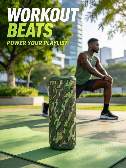 Camouflage Portable Bluetooth Speaker - Outdoor Colorful Sound Box with Water Resistance for Home and Desktop