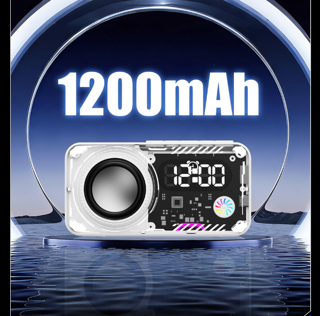 Wireless Bluetooth Speaker & Phone Holder with RGB Night Light – 24H Time Display, Y2K Room Decor & Gaming Desk Setup, Portable Stereo, Long Battery for Party & Dorm