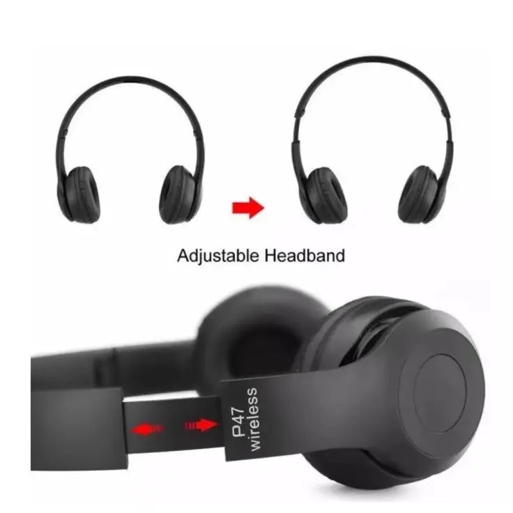 Buy 1 Get 1 Free P47 Wireless Bluetooth 5.0 Foldable Over-Ear Headphones - Order 1 Get 2, Built-in Mic, Noise Reduction, USB Rechargeable