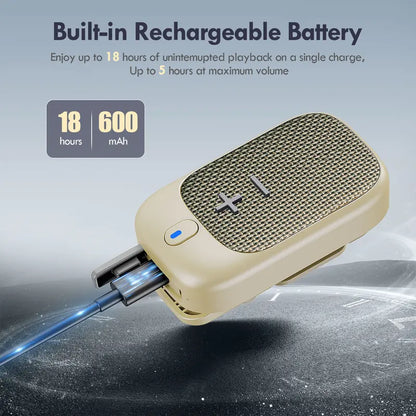 Wireless Mini Wearable Speaker – IPX5, Magnetic Clip, Built-in Mic, Hands-Free Music & Smartphone Calls