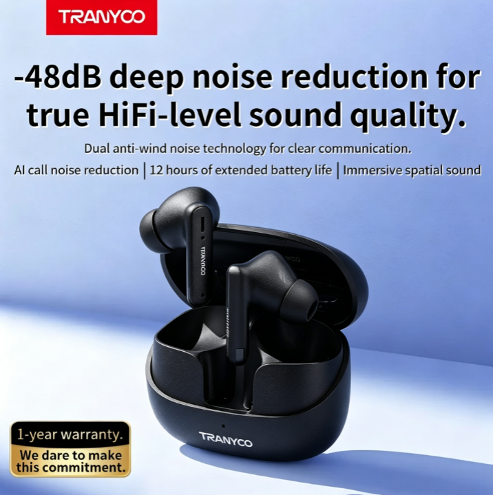 TRANYOO T-M26 Wireless Bluetooth Gaming Headset - Stereo, Smart Touch, 12H Battery, Noise Reduction