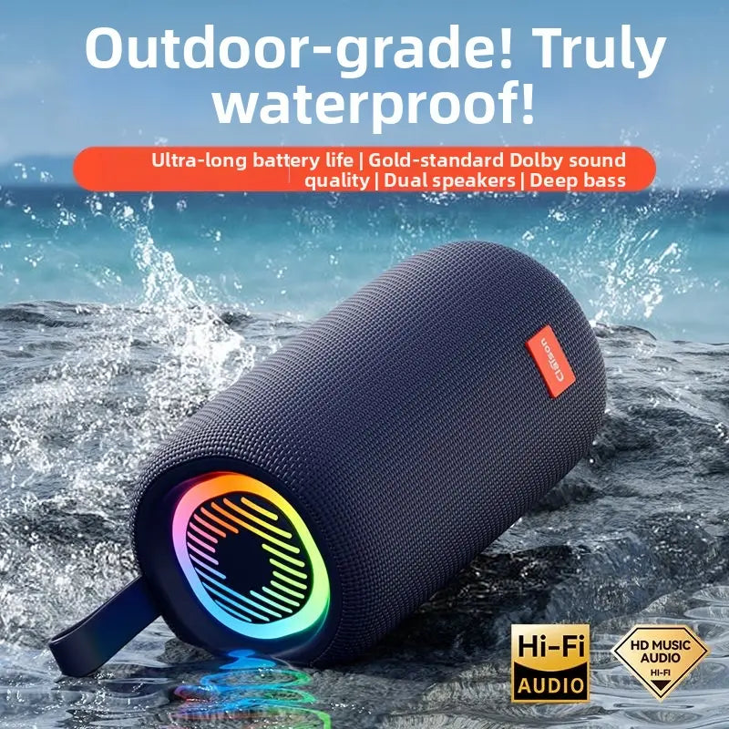 40W Portable Bluetooth Speaker – IPX7 Waterproof, Bluetooth 5.3, Dual Speakers, 9D Stereo Surround Sound – Ideal for Home, Outdoor Camping & Gifting