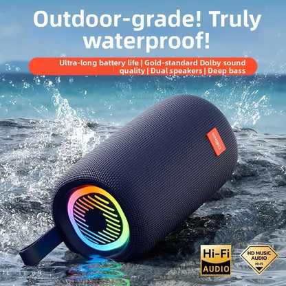 40W Portable Bluetooth Speaker – IPX7 Waterproof, Bluetooth 5.3, Dual Speakers, 9D Stereo Surround Sound – Ideal for Home, Outdoor Camping & Gifting