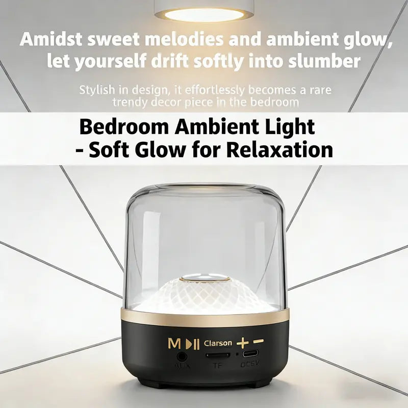 Aurestudia Sixth Generation Bluetooth Stereo Speaker with LED Light - Premium Bass, TWS Dual Technology for Mobile Phones and Home Theater Audio