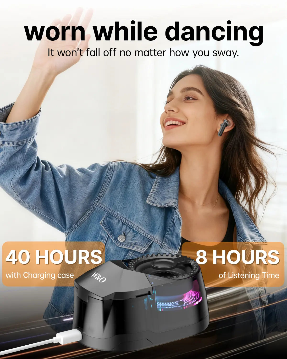 3-in-1 Portable Magnetic Bluetooth Speaker Headphones Phone Holder – Dual Separate Bluetooth 5.4, 600mAh Battery, Twin Wireless Speakers + Headphones for iPhone/Android, Travel Office Multi-Device