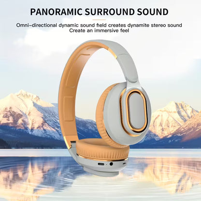 Shock Bass Wireless Over-Ear Headphones with Mic - FM Radio, TF Card, AUX, Foldable for Travel, Home and Office