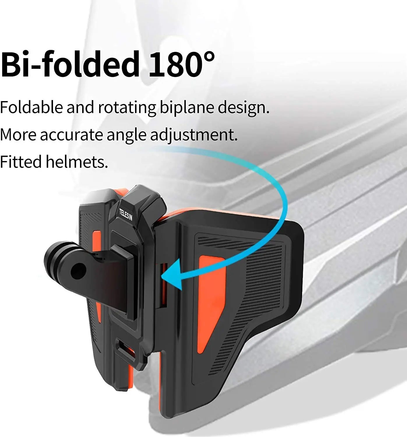 TELESIN Motorcycle Helmet Chin Mount Strap Clamp for 360/Action Cams – Compatible with GoPro, DJI, Insta360, Akaso – Perfect for Motovlog & Adventure