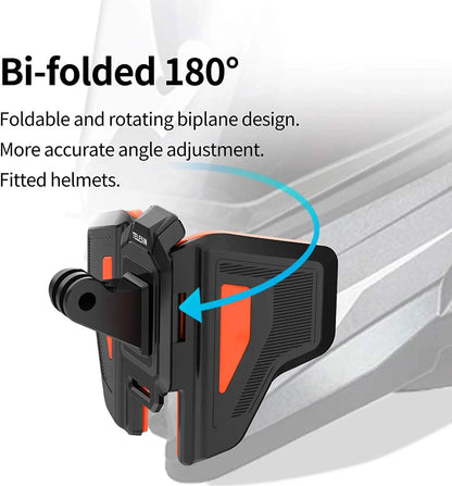 TELESIN Motorcycle Helmet Chin Mount Strap Clamp for 360/Action Cams – Compatible with GoPro, DJI, Insta360, Akaso – Perfect for Motovlog & Adventure