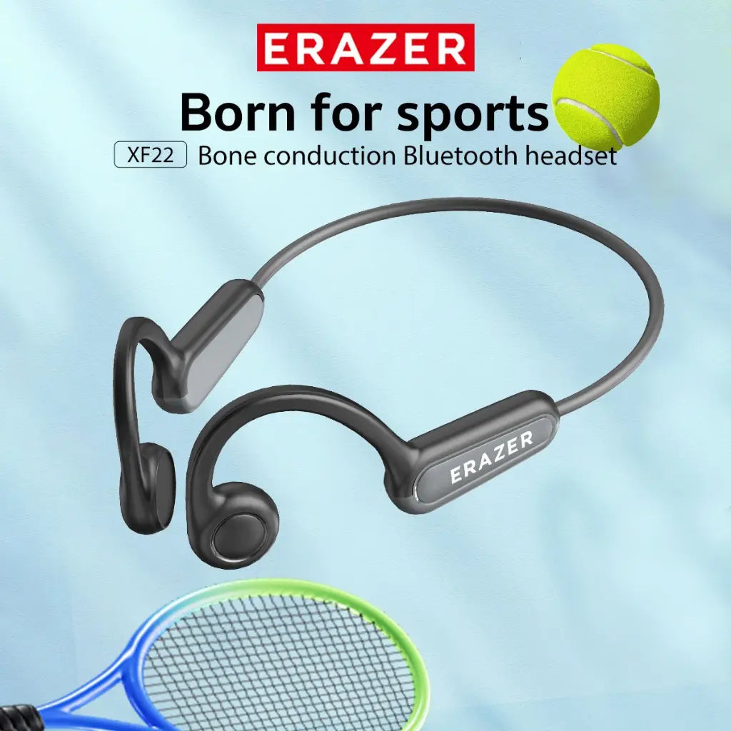 ERAZER XF22 Wireless Bone Conduction Earbuds - Bluetooth 5.4, Touch Control, HiFi Stereo, Water Resistant Sports Earphones