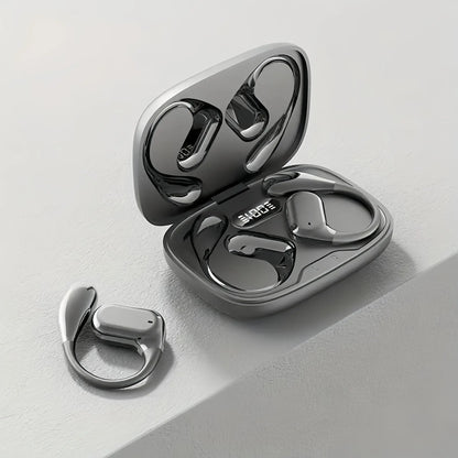 Wireless Open-Ear Earphone – Noise-Cancelling with Touch Control, Volume Control, USB Charging, for Gaming, Sports & Workout