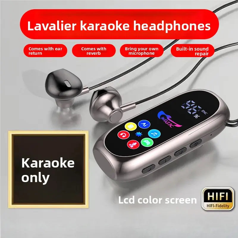 Buy 1 Get 1 Free Bluetooth 5.4 Neckband Clip-On Earphones - TWS Gaming Headset with HD Mic, Color Screen, Noise Reduction