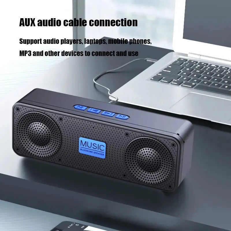 Portable HiFi Bass Wireless Bluetooth Speaker - Powerful Subwoofer Soundbar for Outdoor Music
