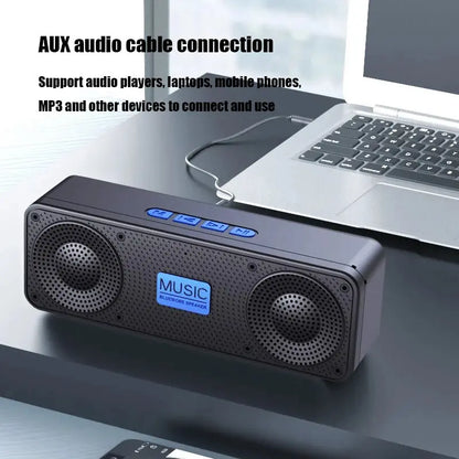 Portable HiFi Bass Wireless Bluetooth Speaker - Powerful Subwoofer Soundbar for Outdoor Music