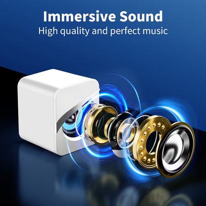 Desktop Computer Speakers – Wired Control, USB & 3.5mm AUX, LED Light Effect Mini Gaming Speaker