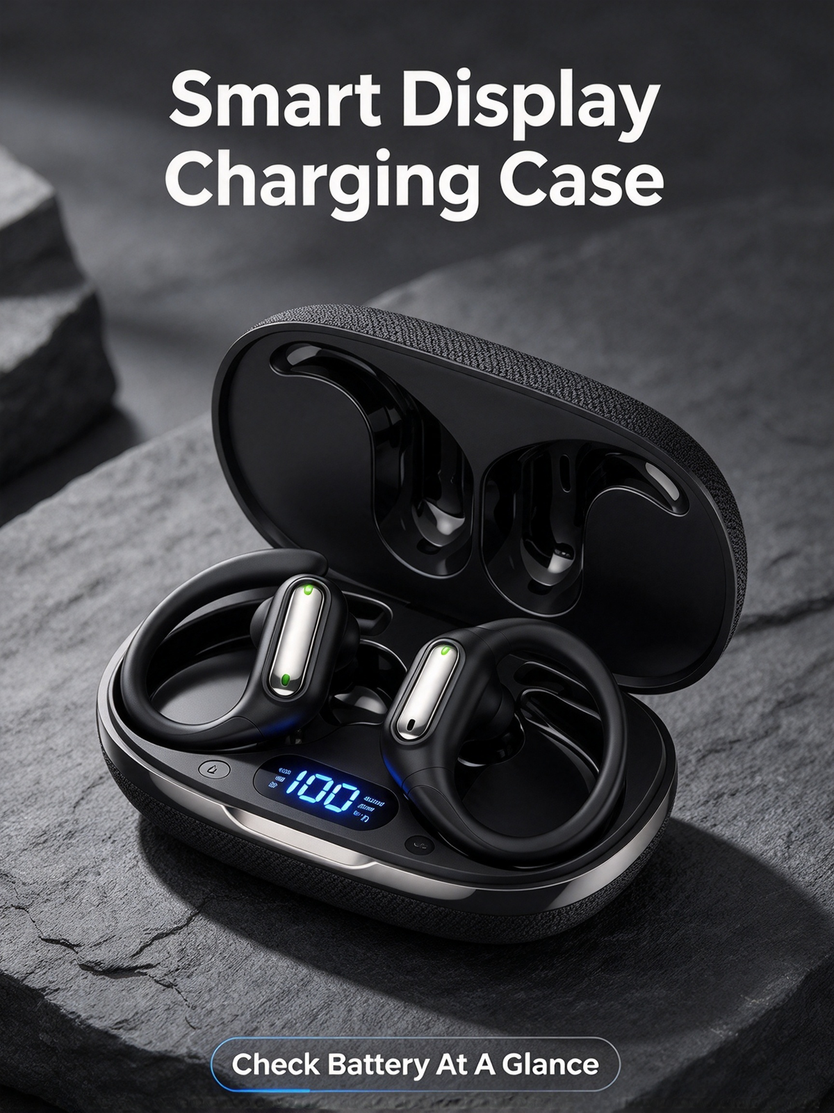 S13 Ear-Hook Bluetooth Earphones - ANC Noise Cancelling, Hi-Fi Sound, Long Battery for Sports