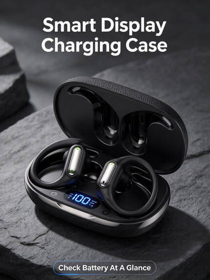 S13 Ear-Hook Bluetooth Earphones - ANC Noise Cancelling, Hi-Fi Sound, Long Battery for Sports
