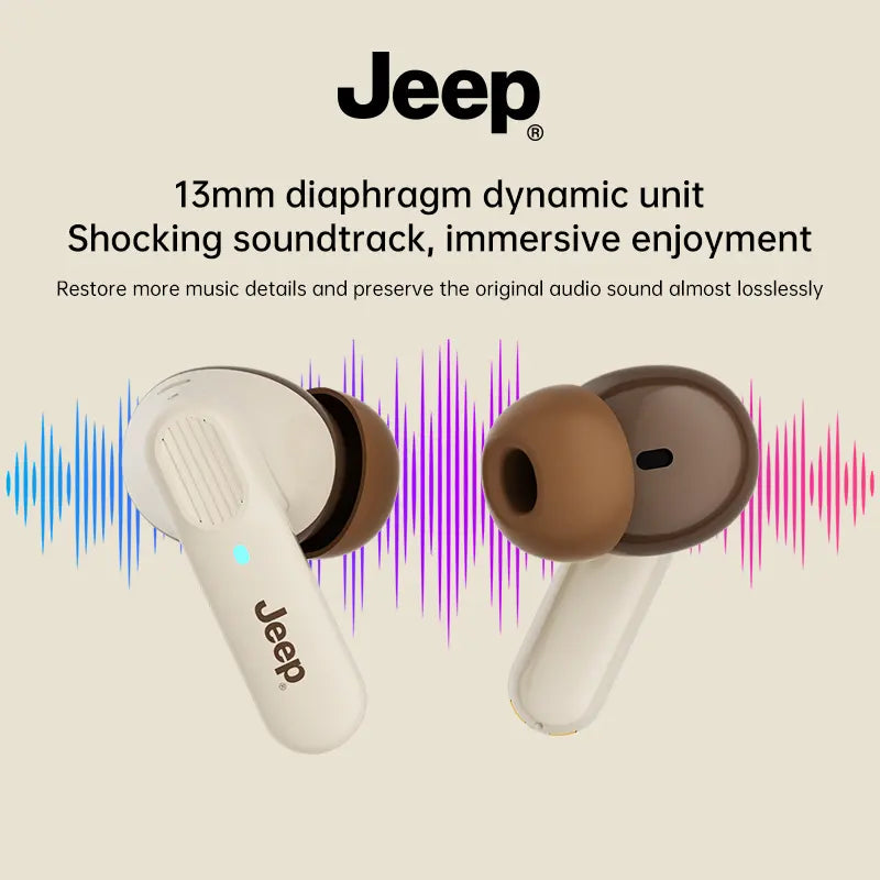 Jeep JP EW133 TWS Wireless Earbuds - Bluetooth 5.4, Noise Cancelling, IPX5 Water Resistant