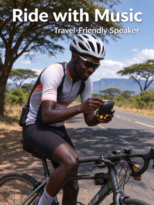 Clip-On Bluetooth Speaker – Portable Mini with Bass, LED Battery Display for Running & Cycling