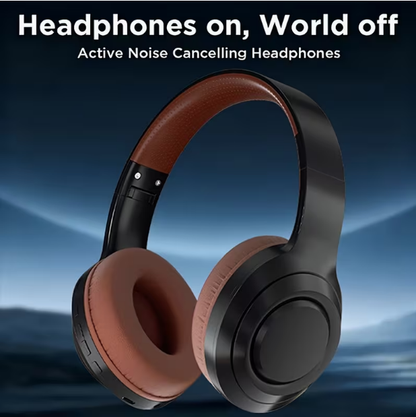 Active Noise-Cancelling Wireless Headphones – Deep Bass, Clear Calls, HiFi Stereo, Built-in Mic, 46H Battery, Foldable Lightweight, Compatible with 3.5mm Audio Cable
