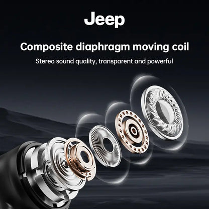 Jeep JP EW011 TWS Bluetooth 6.0 Earphones - Stereo Bass, Noise Cancelling Mic, IPX5 Water Resistant, 20H Playback for Sports