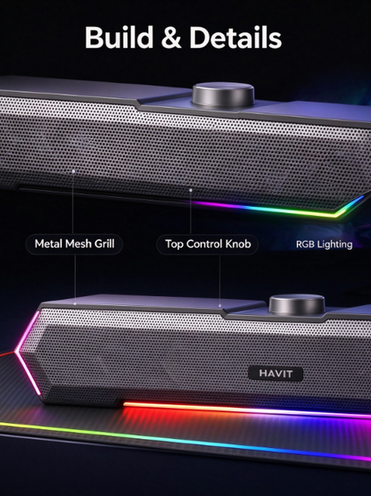 Havit M19 Wired Bluetooth Speaker – Desktop Computer Speaker with Deep Bass