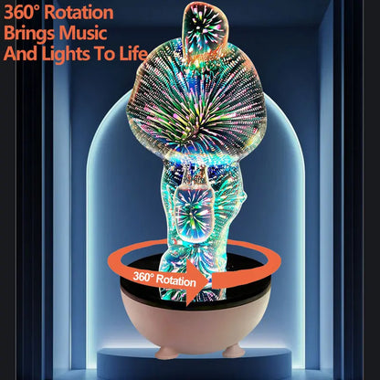 Portable Bluetooth Wireless Speaker – USB Stereo, 360° Rotating with RGB Lights, Remote Control, Cool Mini Gadget for Bedroom & Gift