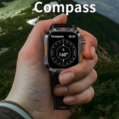 2026 Manly Style Smart Sports Watch with LED Lights - Wireless Calling, Message Reminders, Sports Mode, Voice Assistant and More for Men, Compatible with Android and iPhone