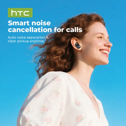 HTC NE16 Translation Wireless Earbuds,with APP Support 134 Languages,BT 6.0 earphones 35 hours long play time Wireless charging case IPX5 waterproof Stereo earphones built-in microphone Good for calls Compatible with Android and iOS, Electronic