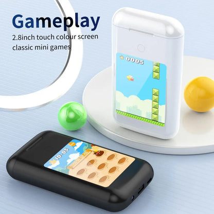 Multifunction Wireless Game Console with Headphones Charging Case, In Ear Headset Power Bank With Microphone 2-in-1 HiFi Stereo True Wireless Earbuds