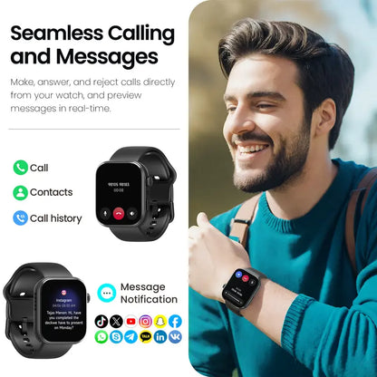 TOZO S6 Smartwatch - Ultra-Clear AMOLED Screen, Bluetooth Call, Sports Modes, Heart Rate and Sleep Oxygen Monitor, IP68 Water Resistant Fitness Tracker
