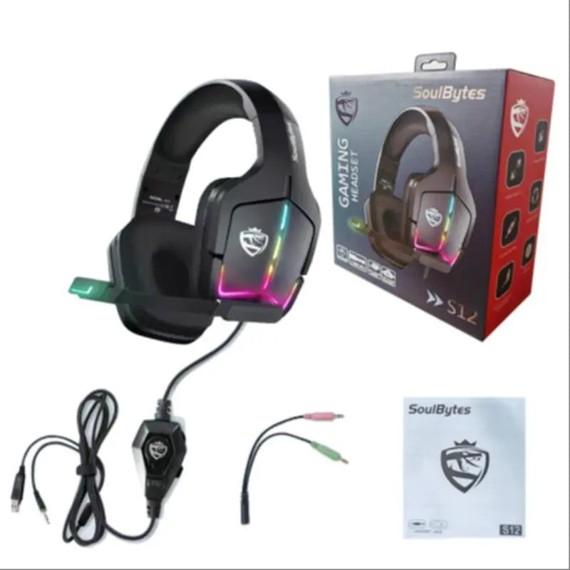 Comfortable Wired Gaming Headset – Noise Canceling Mic, RGB Light, Compatible with Xbox/PS4/PS5/PC/Switch – Multiplatform Gaming Headphones