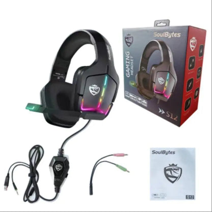 Comfortable Wired Gaming Headset – Noise Canceling Mic, RGB Light, Compatible with Xbox/PS4/PS5/PC/Switch – Multiplatform Gaming Headphones