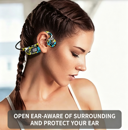 G9 Wireless Bone Conduction Headphones - Sweat Resistant Open-Ear for Sports, Running, Gym and Cycling, TF Card Slot, Power Display