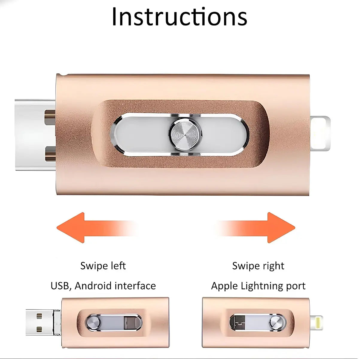 MFi Certified 256GB 4-in-1 Flash Drive - High Speed USB 3.0 Memory Stick for iPhone, iPad, Android and PC