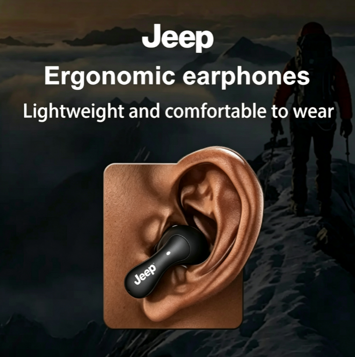 Jeep EW121 TWS In-Ear Wireless Bluetooth Headset - Bluetooth 5.4, Water Drop Design, Compact for Sports and Gaming