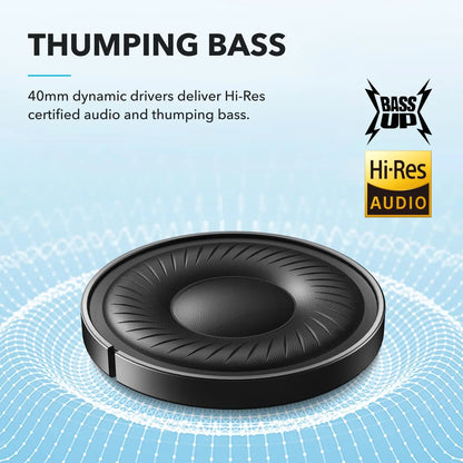 【BLACK FRIDAY】Soundcore by Anker Q20i – Hybrid Active Noise Cancelling Foldable Headphones, 40H ANC Playtime, Hi-Res Audio, Big Bass, App EQ & Transparency Mode
