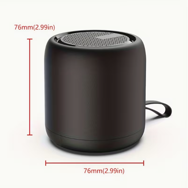 Black Portable Outdoor Wireless Speaker – TWS Pairing, Mini Subwoofer, Supports Hands-Free Calling