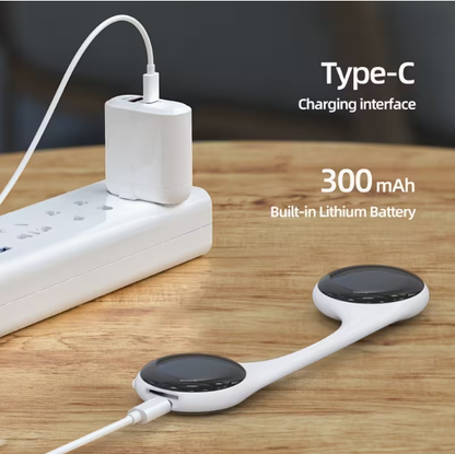 White Noise Bone Conduction Speaker – Portable Wireless, LED Display, 300mAh Rechargeable, Supports MicroSD Card, Pillow-Friendly for Travel & Sleep