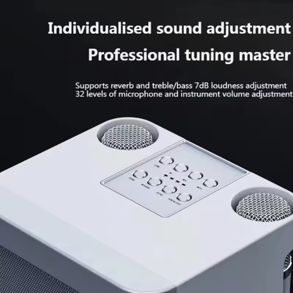 Portable Wireless Karaoke Speaker with 2 Mics – PA System, TWS, USB/AUX/TF/REC Inputs, HD Sound, Echo/Bass Control, Rechargeable, Anti-Slip, for Home, Outdoor & Travel