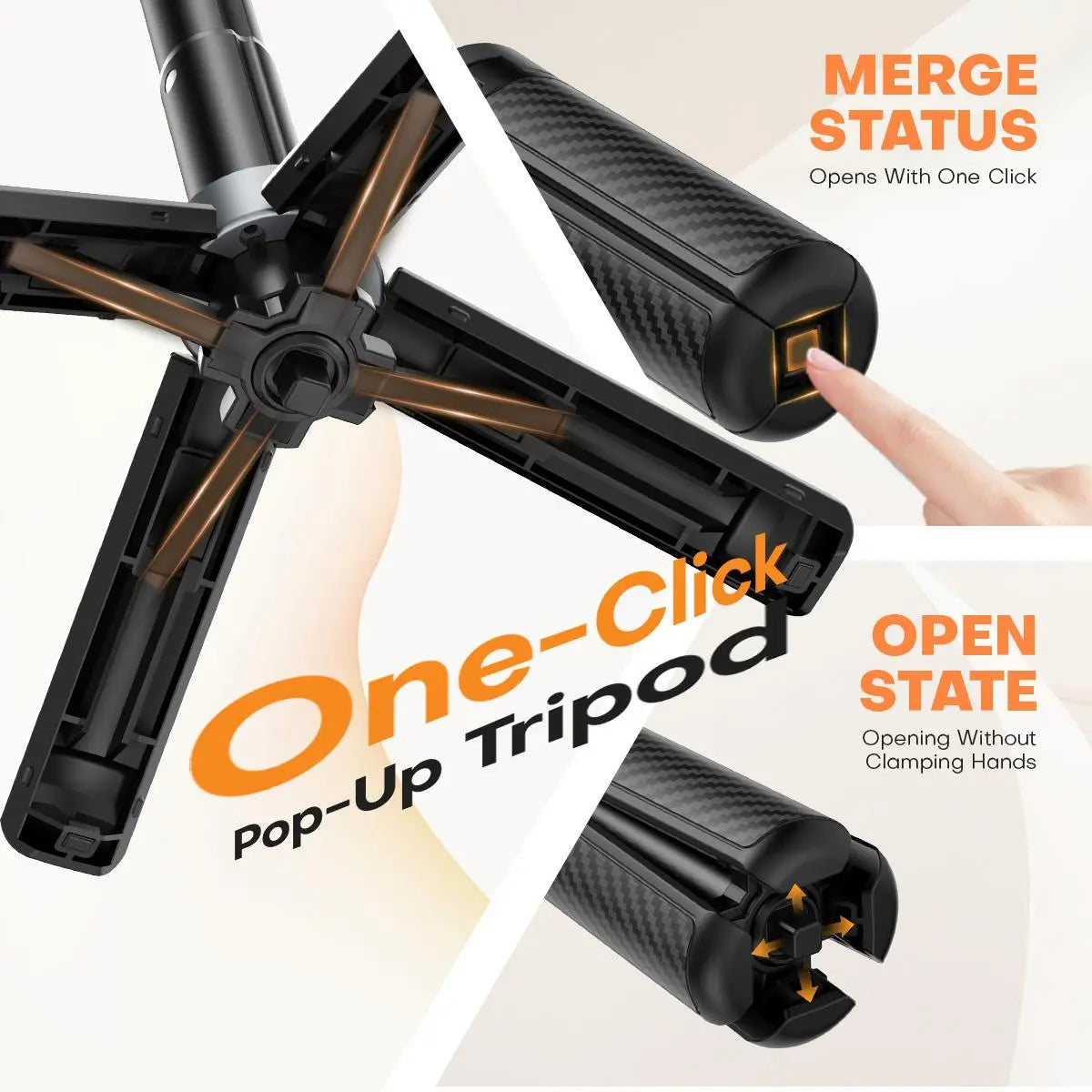 4-in-1 Magnetic Selfie Stick with Remote - 360° Rotation, Transforms into Mini Tripod, Camera Grip, Handheld Stabilizer and Phone Stand, Extends to 17.32 Inches