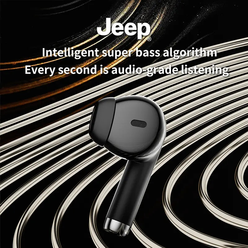 Jeep Series Semi-In-Ear Bluetooth 6.0 Headphones - Type-C Charging, 5H Playback, HD Calls, Anti-Slip Silicone Cover