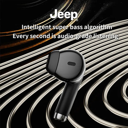 Jeep Series Semi-In-Ear Bluetooth 6.0 Headphones - Type-C Charging, 5H Playback, HD Calls, Anti-Slip Silicone Cover