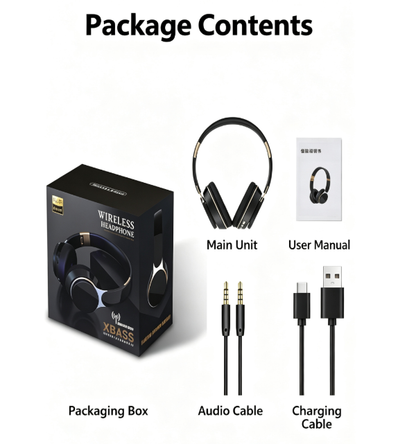 Wireless Over-Ear Headphones with Microphone - Deep Bass, Comfortable Protein Ear Cushions, Bluetooth Gaming Headset for PC and Travel