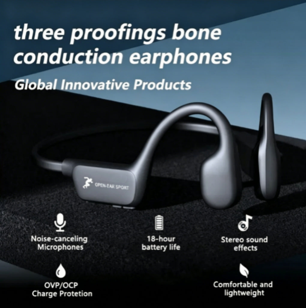 18H Ultra Long Battery Open-Ear Wireless Bone Conduction Sport Headphones - Wireless Earphones for Workouts and Running